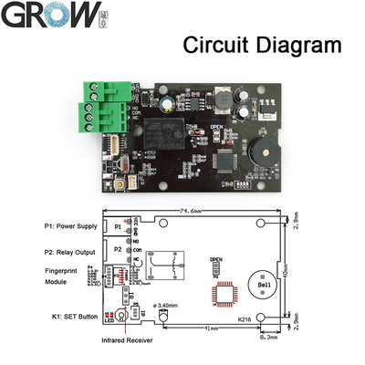 200 Capacity Fingerprint Control Board DC 10V-30V Customizable R503