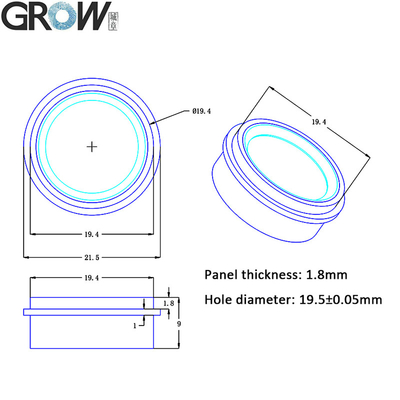 IP65 Fingerprint Sensor Module Small DC3.3V RGB LED High Accuracy