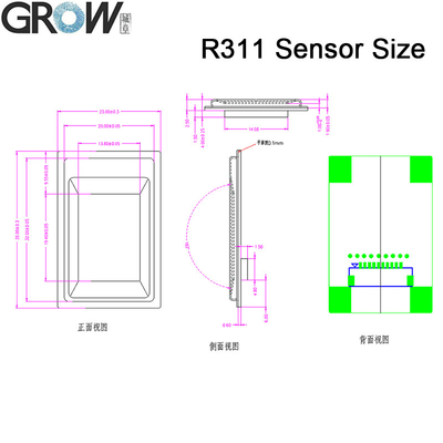R311 Big Size Fingerprint Sensor Module DC 4.2-6.0V 1000 Capacity 40mA
