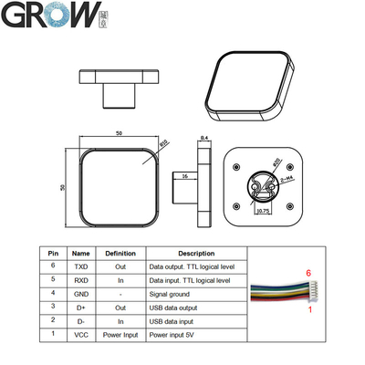 Integrated Barcode Scanner Module Embedded Uart Interface 5V
