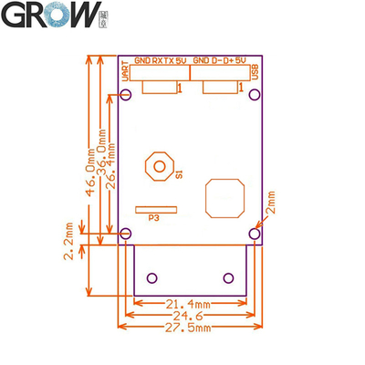 Accurate Barcode Scanner Module 70mA Standard Advanced 25-250mm Reading Distance
