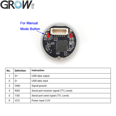 2D Arduino Barcode Scanner Module High Speed 10mil Resolution