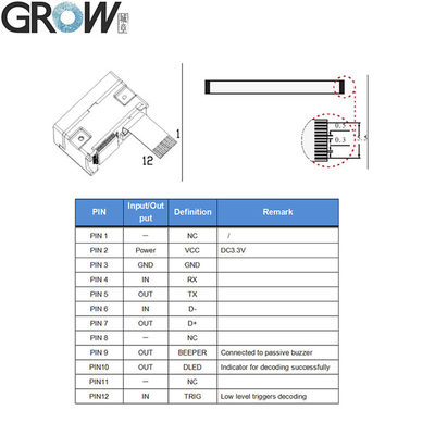 CMOS 1D Barcode Scanner Module Customizable With USB Interface