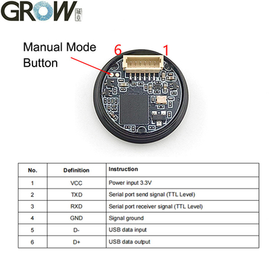 GROW GM910S Black DC3.3V USB UART 2D/1D Barcode Scanner Reader Module For Arduino Android Windows Linux Support QR Code PDF417