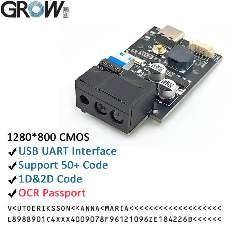 GROW GM69Pro USB UART Interface QR Code Barcode Reader Module